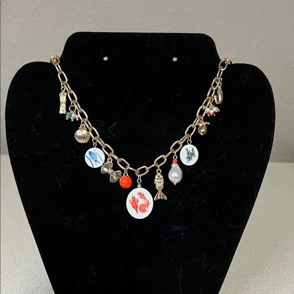 Charming Gold Necklace with Colorful Accents - Picture 1 of 5